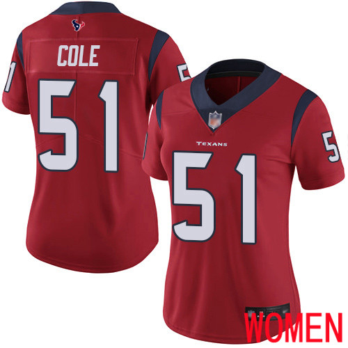 Houston Texans Limited Red Women Dylan Cole Alternate Jersey NFL Football #51 Vapor Untouchable